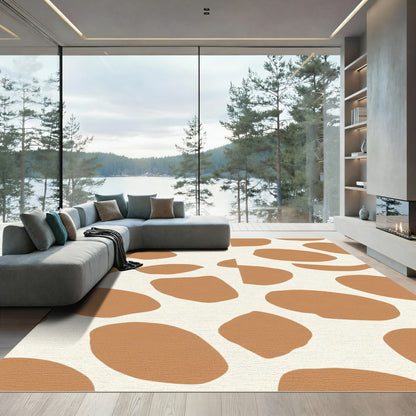 Terra Cotta Spots Organic Shape Rug