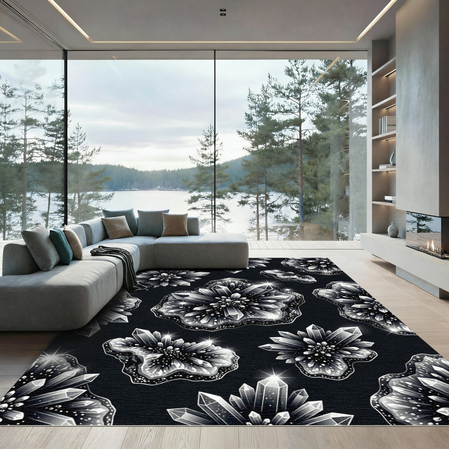 Monochromatic Crystal Cluster Formation Rug