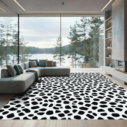 Monochrome Spotted Irregular Shape Rug