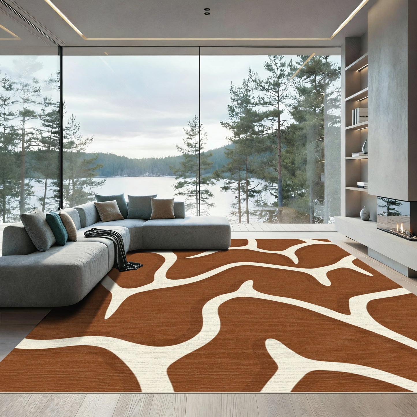 Cream White Organic Animal Spots Rug