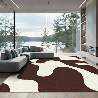 Brown Cream Organic Blob Rug
