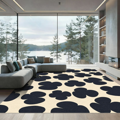 Dark Bloom Clover Scatter Rug