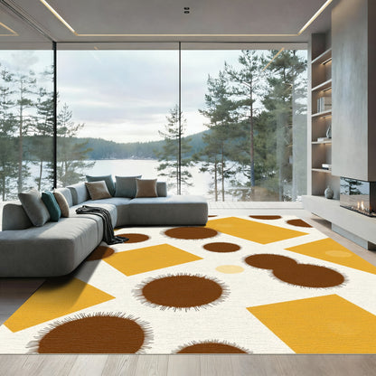 Brown Ochre Geo Burst Rug