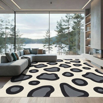 Neutral spotted irregular blobs Rug