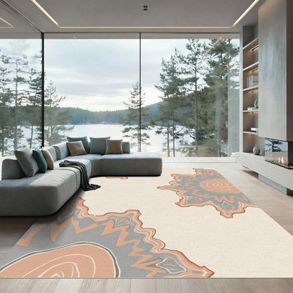 Terracotta Gray Geode Slice Rug