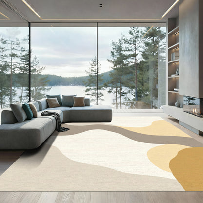 Earthy Abstract Organic Waves Rug