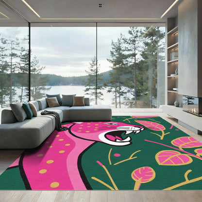 Fierce Pink Leopard Jungle Vibe Rug