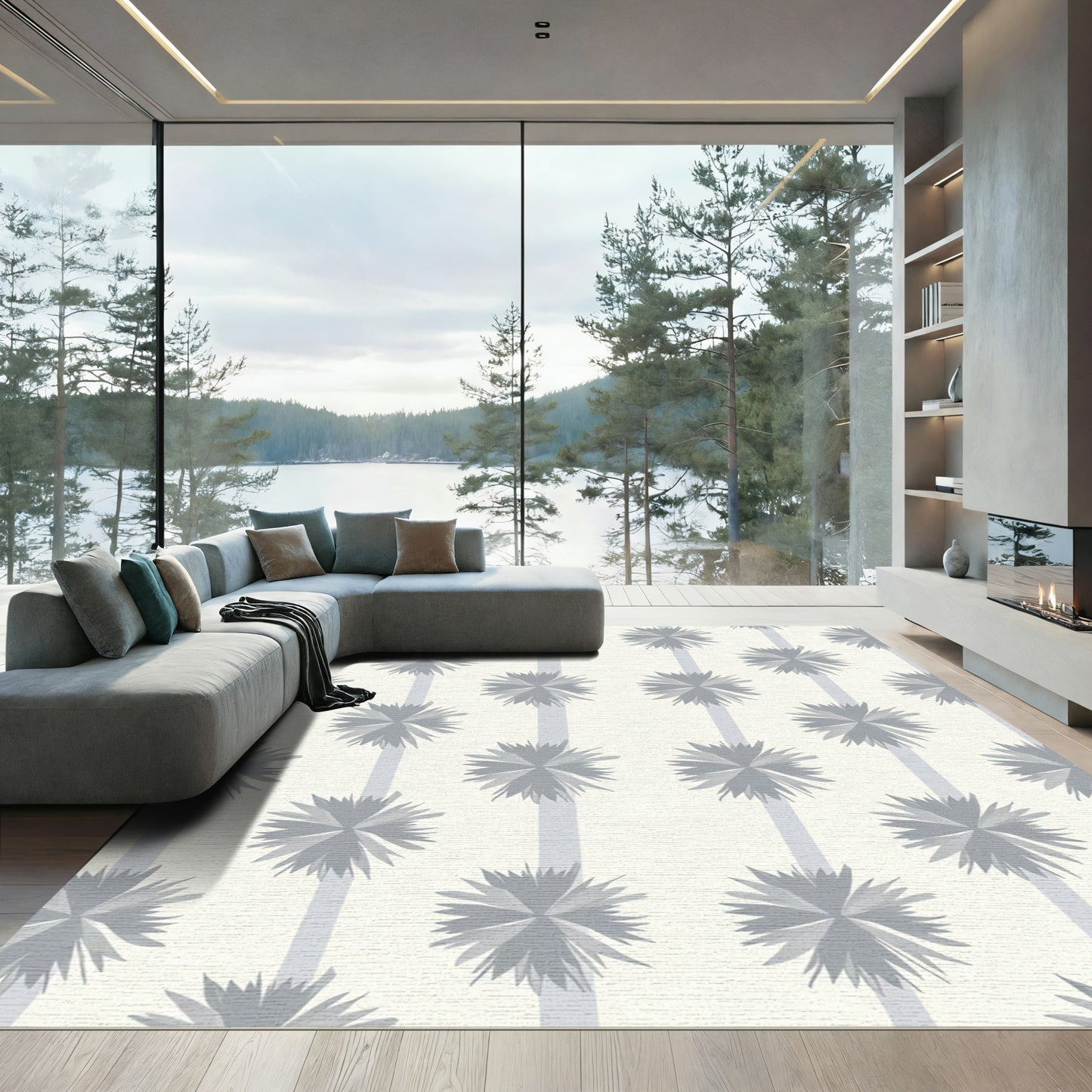 Silver Starburst Stripe Rug