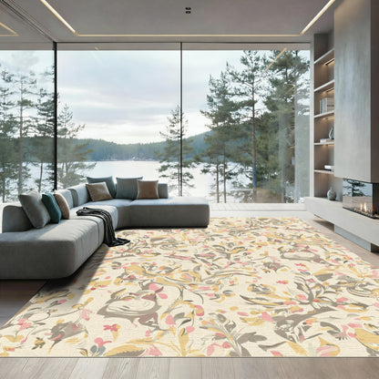 Whimsical blush pink floral cluster Rug