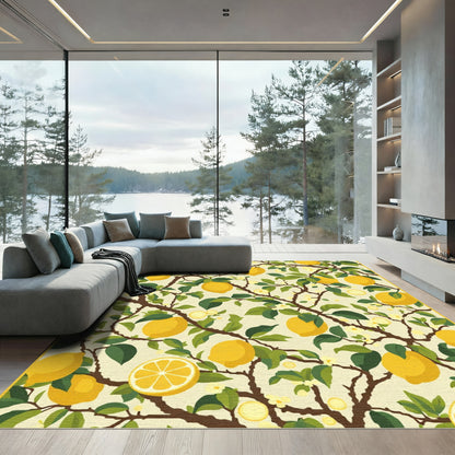Lemon Tree Branches With Yellow Fruit Rug