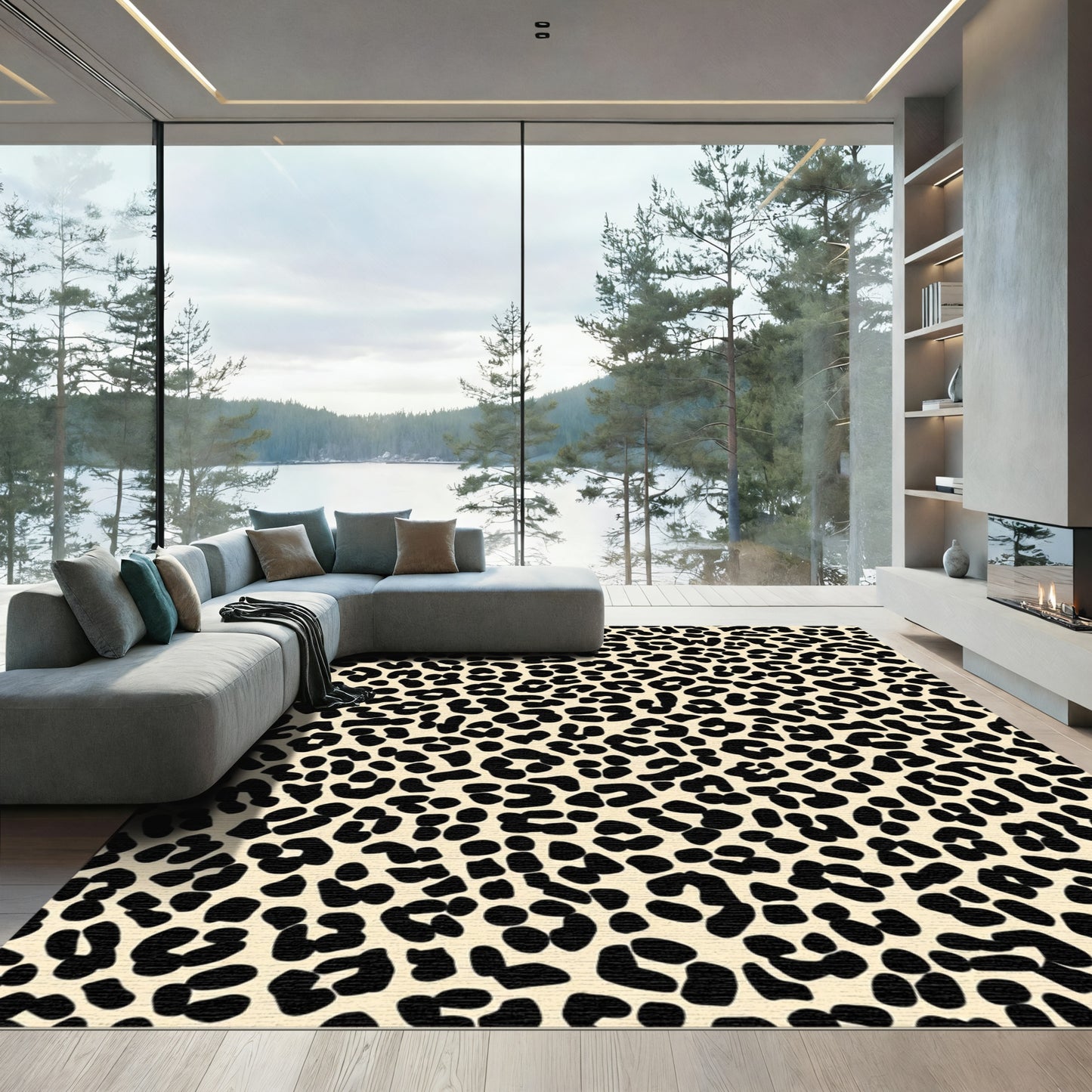 Bold Sable Spots Cheetah Print Rug