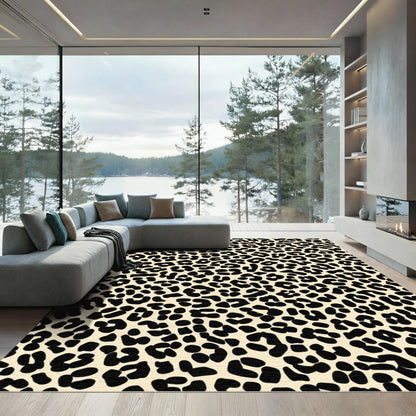 Bold Sable Spots Cheetah Print Rug