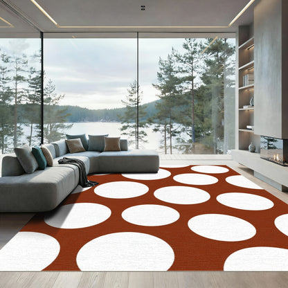 Retro White Polka Dot Rug
