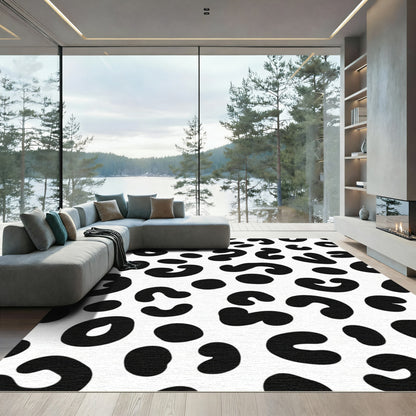 Bold Black Cheetah Spots Rug