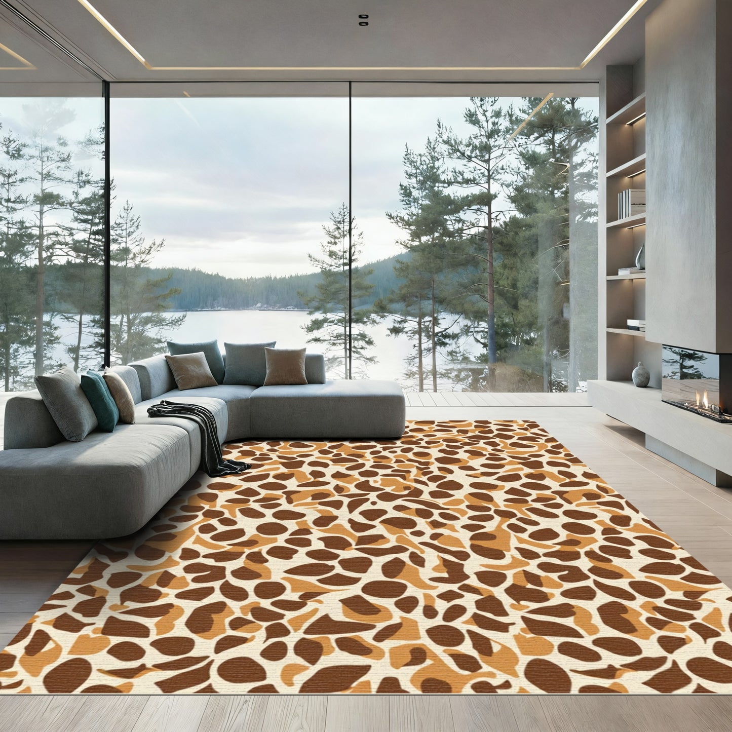 Organic Spotted Brown Tan Rug