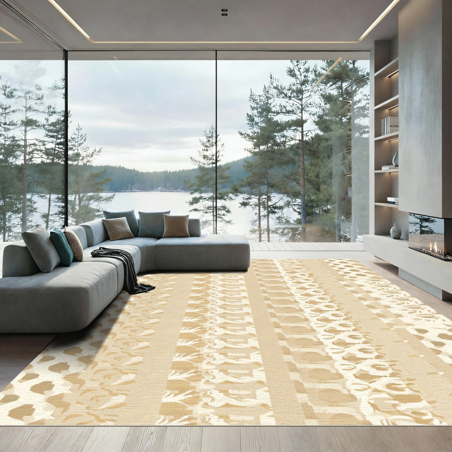 Earthy Tones Abstract Stripe Sequence Rug