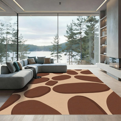 Brown Organic Shape Abstract Rug