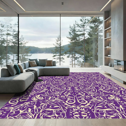 Ornate Ivory Floral Paisley Rug