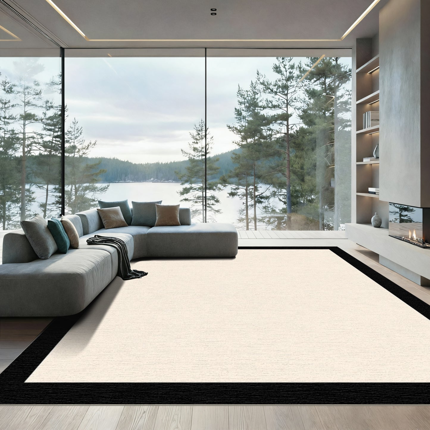 Creamy White Abstract Soft Swirl Rug