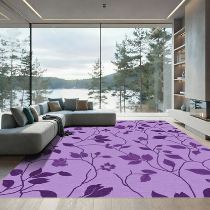Lavender Floral Vine Accent Rug