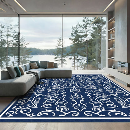 Navajo White Swirls Contemporary Rug