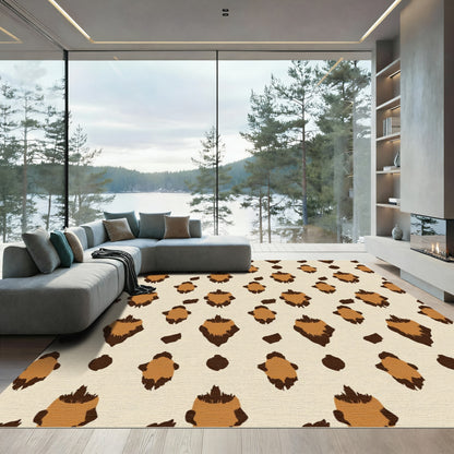 Brown Leopard Spots Animal Print Rug