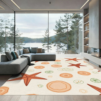 Coral Starfish And Shell Medley Rug