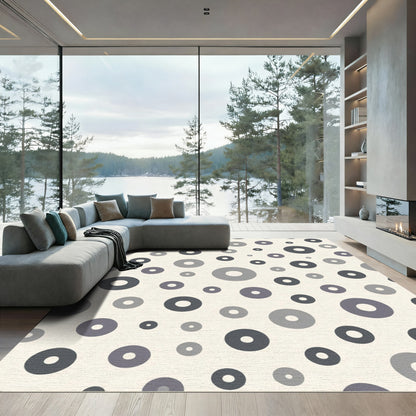 Gray Circles Scattered Modern Rug