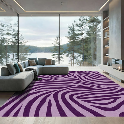 Purple Zebra Stripe Organic Sweep Rug