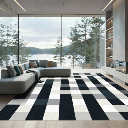 Monochromatic Buffalo Check Abstract Rug