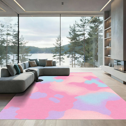 Soft Pink Blue Purple Blob Rug
