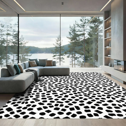 Black White Speckled Scatter Rug