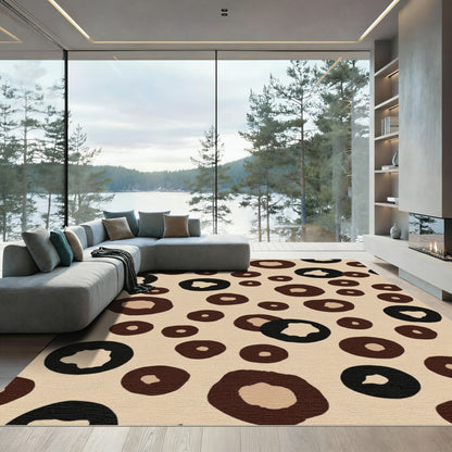 Brown Beige Cheetah Spots Rug