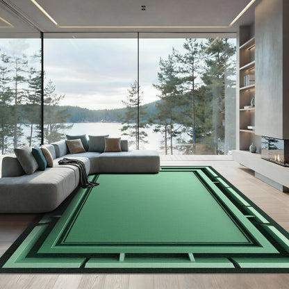 Modern Grid Rectangle Geometric Rug