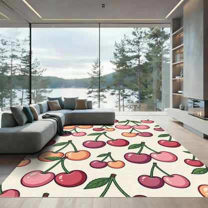 Whimsical Red Pink Cherry Collection Rug