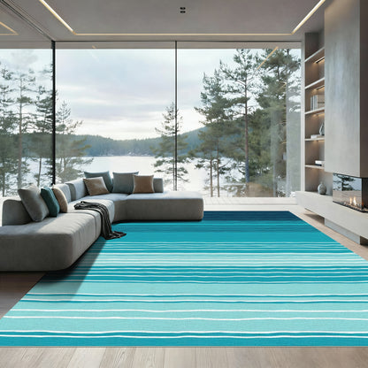 Ocean Wave Striped Gradient Rug