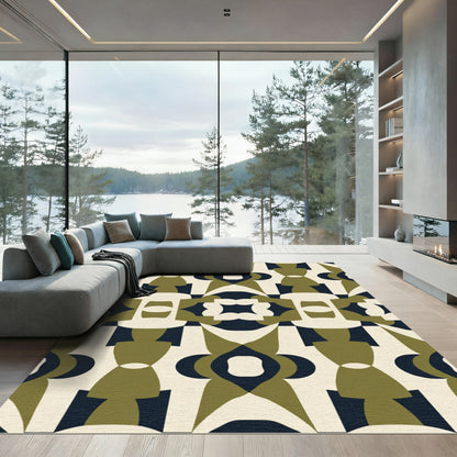 Retro Abstract Geometric Tessellation Rug