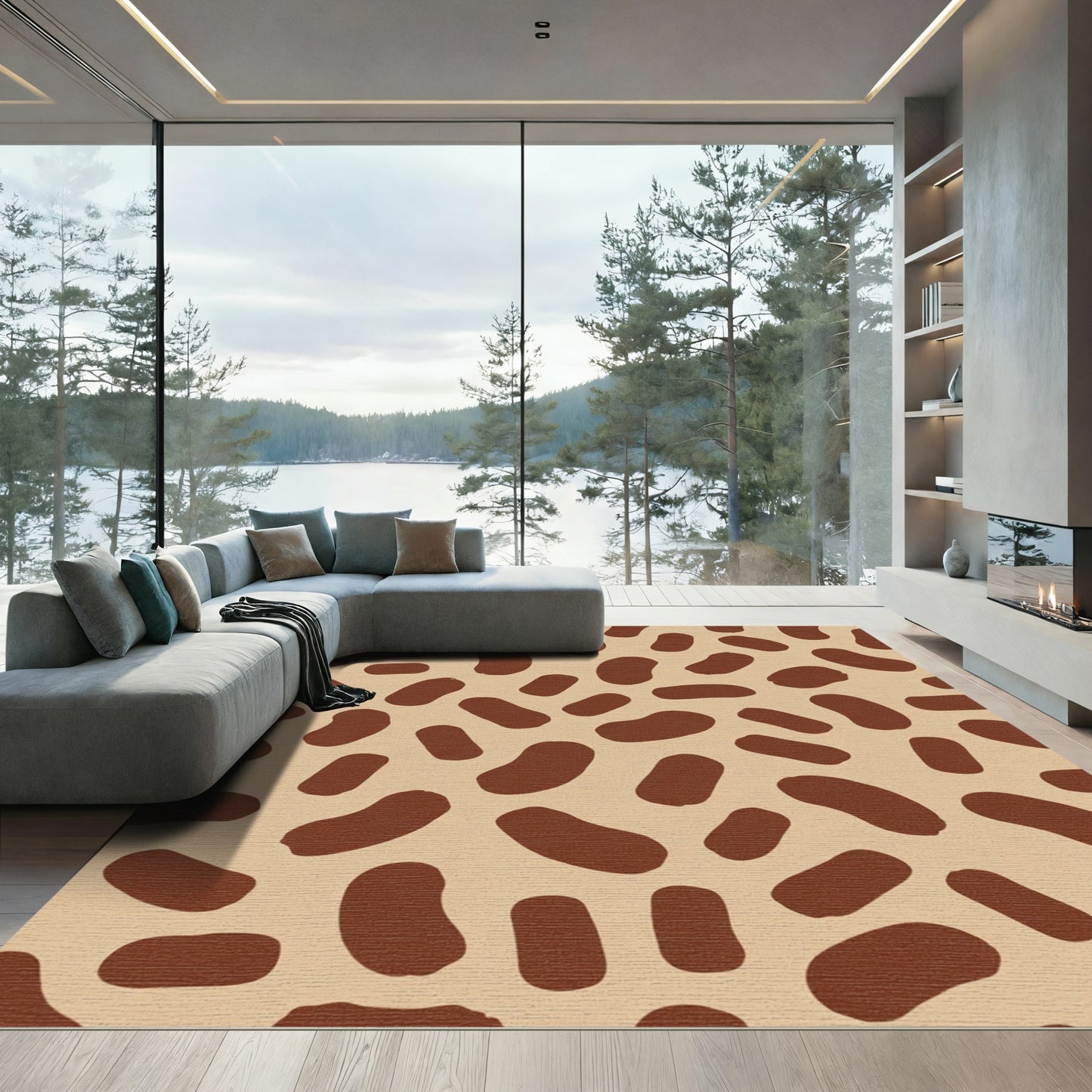 Brown Bean Organic Scatter Rug