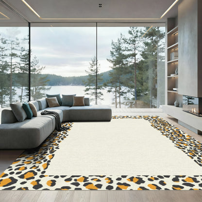 Bold Leopard Spot Border Rug