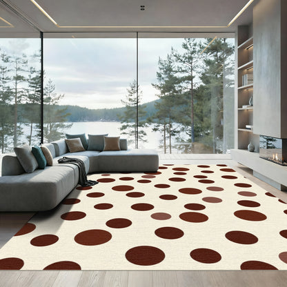 Brown Circles Polka Dot Rug