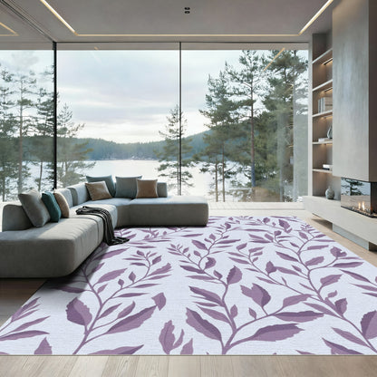 Purple Leaf Branch Arrangement Rug