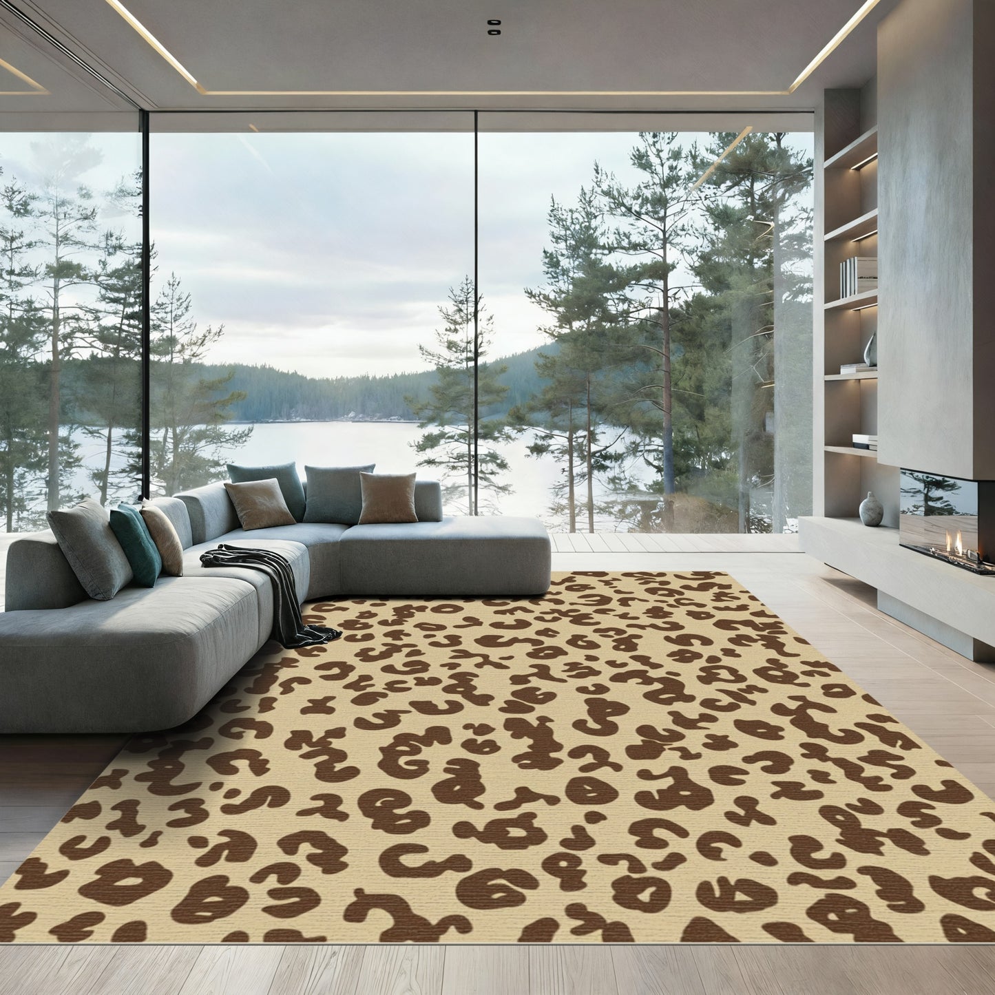 Brown Leopard Spots Scatter Rug