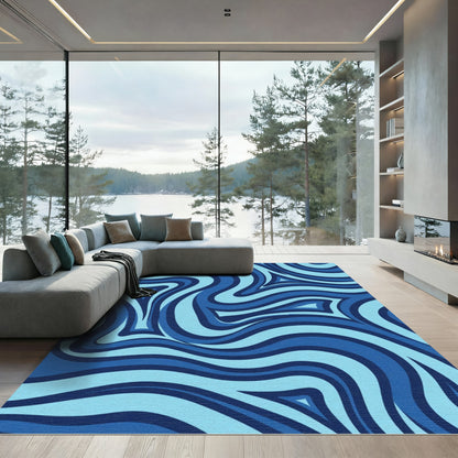 Oceanic Wave Motion Area Rug