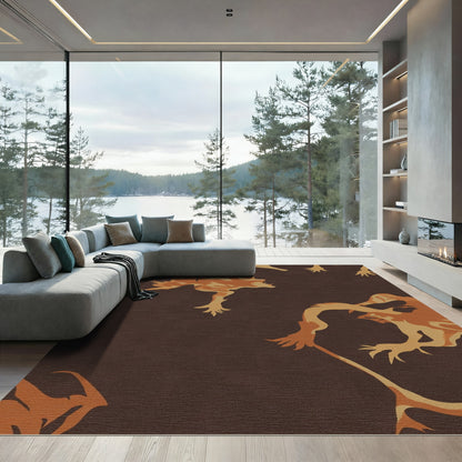 Earthy Creatures Mid-Century Modern Rug