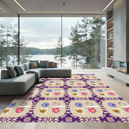 Purple Tribal Geometric Medallion Rug