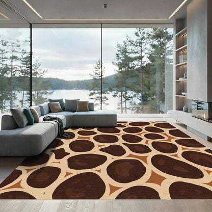 Brown Giraffe Spotted Animal Print Rug