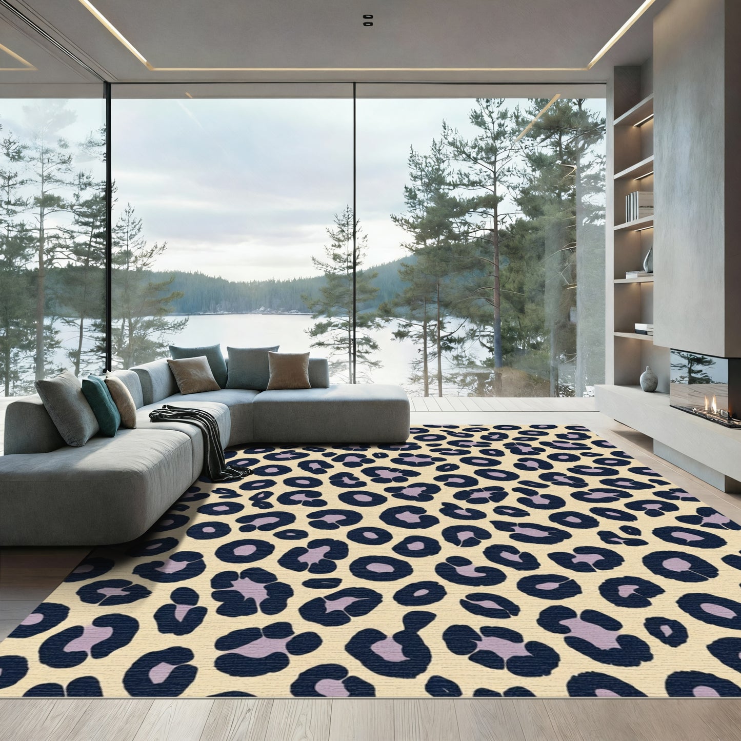 Deep Lilac Leopard Spots Rug