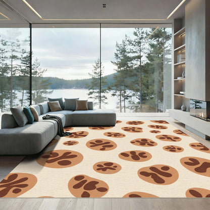 Brown Speckled Organic Blobs Rug