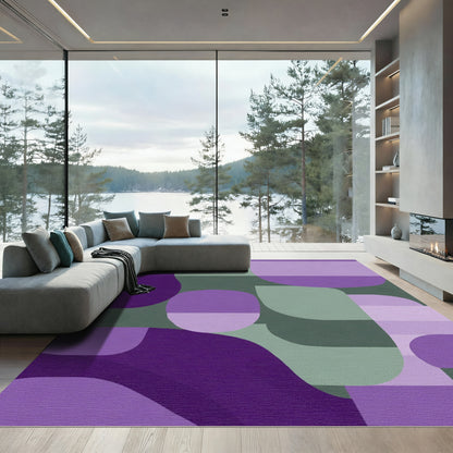 Abstract Geometric Purple Lavender Shapes Rug