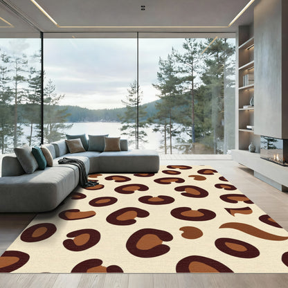Brown Leopard Spot Textured Background Rug